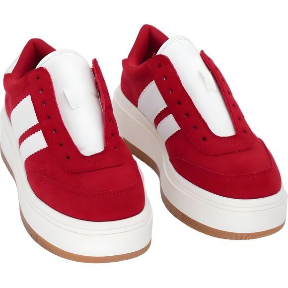 Madden Girl Navida Platform Low-Top Sneakers Red/White Women's US 6.5M - Picture 1 of 6